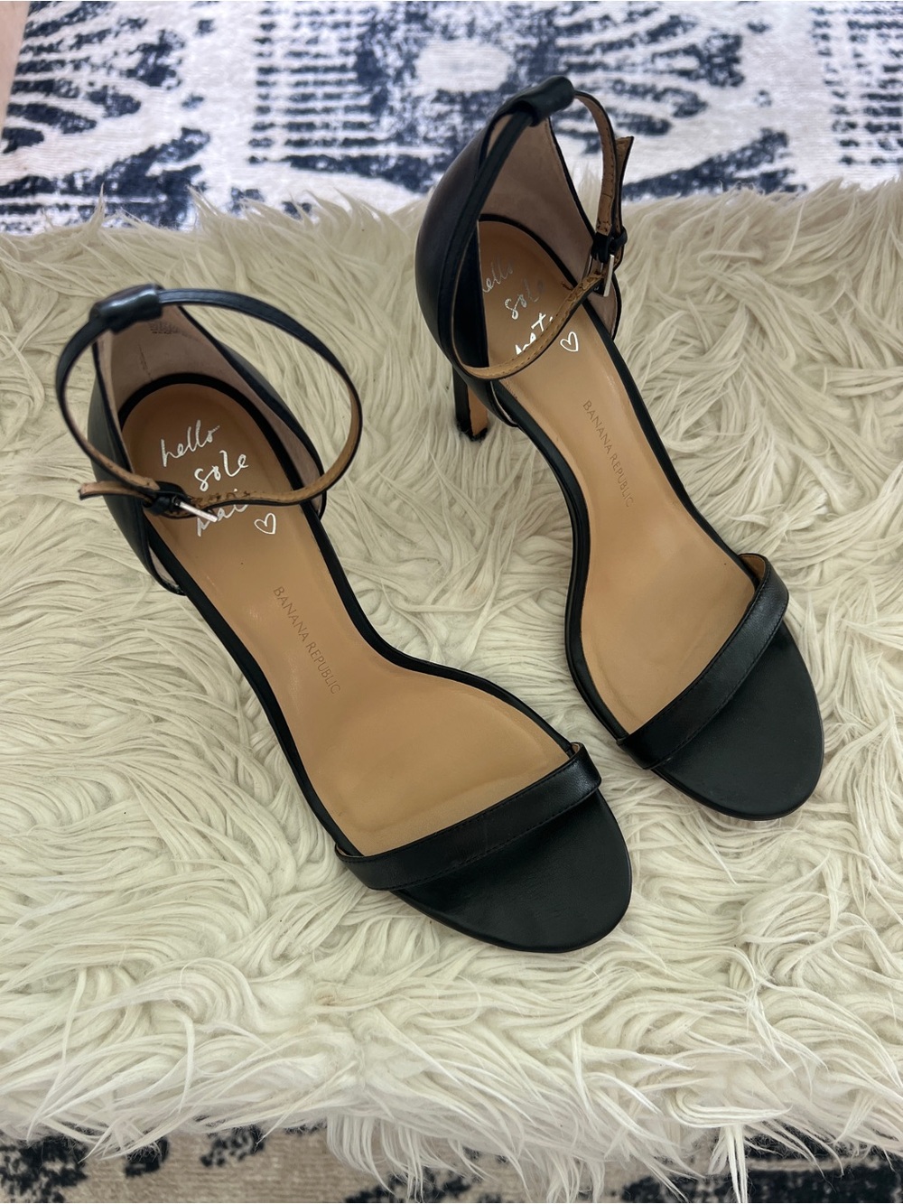 Banana Republic Black Open-Toe Ankle Strap Heels